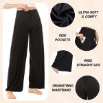 Wide-leg Pants - Cropped Pockets Solid Black - Image 2