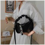 Women's New Shoulder Bag Fairy Student Underarm Bag Women's Pleated Handbag - Image 3