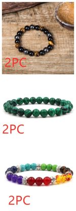 Classic Black Matte Green Malachite Bracelets Suitable Women Men Elastic Strand Jewelry - Image 6