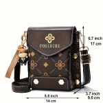 Small Crossbody Phone Bag Travel Crossbody Cellphone Wallet Bag Shoulder Bag Coffee - Image 5