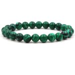 Classic Black Matte Green Malachite Bracelets Suitable Women Men Elastic Strand Jewelry - Image 7