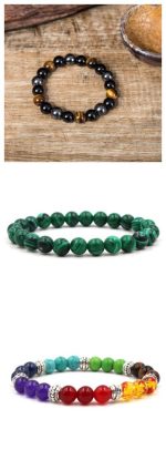 Classic Black Matte Green Malachite Bracelets Suitable Women Men Elastic Strand Jewelry - Image 5