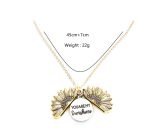 Sunflower Double Lettering Necklace - Image 8