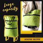 2 in 1 Foldable Shopping Cart with Wheels Premium Oxford Fabric Multifunction Shopping Bag Organizer High Capacity - Image 7
