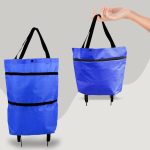 2 in 1 Foldable Shopping Cart with Wheels Premium Oxford Fabric Multifunction Shopping Bag Organizer High Capacity - Image 9