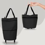 2 in 1 Foldable Shopping Cart with Wheels Premium Oxford Fabric Multifunction Shopping Bag Organizer High Capacity - Image 10