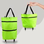 2 in 1 Foldable Shopping Cart with Wheels Premium Oxford Fabric Multifunction Shopping Bag Organizer High Capacity - Image 6
