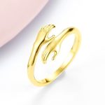 Alloy Simple Hands Hug Ring Opening Adjustable Jewelry - Image 7