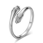 Alloy Simple Hands Hug Ring Opening Adjustable Jewelry - Image 9