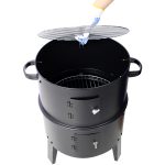 Charcoal Smoked Grill, Outdoor Cooking, 16 Inch Vertical Smoker Portable Grill Suitable For Camping, Black - Image 8