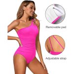Women's Tummy Control One Piece Swimsuit, One Shoulder Full Coverage Bathing Suit - Image 7
