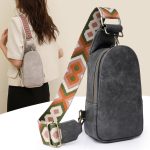 Women Chest Bag Sling Bag, Guitar Strap Small Crossbody PU Leather Satchel Daypack - Image 10
