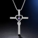 Infinity Love God We Trust Christian Cross Birthstone Crystal Pendant Necklace Colour Gems Zircon Heart Necklace Women Jewelry - Image 8