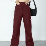 Ladies' Fashionable Street Solid Color Casual Straight Leg Work Pants