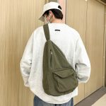 Canvas Sling Bag, Solid Color Crossbody Bag, Women's Simple Chest Purse - Image 10