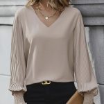 Women's New V-neck Solid Color Basic Versatile Shirt - Image 4