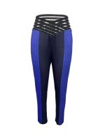 Ladies' Fashionable Casual Wear Woven Ribbon Hollow High Waisted Pencil Pants Solid Color Cropped Pants - Image 4