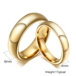 Glossy Plain Circle Tungsten Steel Couple Rings For Men And Women - Image 4