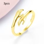 Alloy Simple Hands Hug Ring Opening Adjustable Jewelry - Image 5