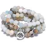 Amazon Stone Tiger Eye Stone Bracelet Necklace 108 Buddha Beads Lotus Bracelet - Image 10