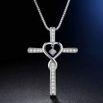 Infinity Love God We Trust Christian Cross Birthstone Crystal Pendant Necklace Colour Gems Zircon Heart Necklace Women Jewelry - Image 5