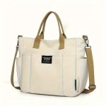 Multi Pocket Tote Bag For Women, Retro Canvas Shoulder Bag, Versatile Crossbody Bag For Daily Use - Image 3