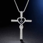 Infinity Love God We Trust Christian Cross Birthstone Crystal Pendant Necklace Colour Gems Zircon Heart Necklace Women Jewelry - Image 10