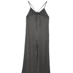 Ladies' Solid Color Chest Pleated Design Cross Suspender Sexy Jumpsuit - Image 3