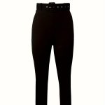 Ladies' Autumn New Style Front Pleated Casual Pants With Fashionable And Versatile Lining And Waist Belt, High Waisted Pants - Image 3