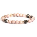 Fashion New Haematite Spacer Natural Stone Powder Zebra Beaded Bracelet - Image 2
