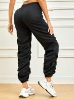 Ladies' Solid Color Ankle Drawstring Details, Casual And Elegant Style Pants - Image 3