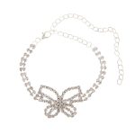 Full Diamond Butterfly Multilayer Fashion Full Diamond Rhinestone Anklet - Image 5