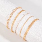 Summer Fashion 5-piece Pearl Anklet Women's Multi-layer - Image 5