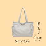 Simple Corduroy Commuter Shoulder Bag Female New Large Capacity Student Commuting To Class Messenger Bag Texture Female Bag - Image 10