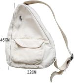 Canvas Sling Bag, Solid Color Crossbody Bag, Women's Simple Chest Purse - Image 6