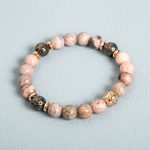 Fashion New Haematite Spacer Natural Stone Powder Zebra Beaded Bracelet - Image 3