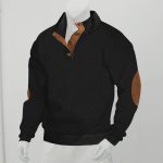 Stand Collar Long Sleeve Jacquard Knitted Pullover Sweater - Image 5
