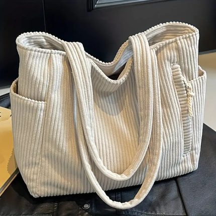 Simple Corduroy Commuter Shoulder Bag Female New Large Capacity Student Commuting To Class Messenger Bag Texture Female Bag