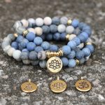 Amazon Stone Tiger Eye Stone Bracelet Necklace 108 Buddha Beads Lotus Bracelet - Image 6