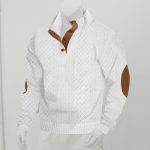 Stand Collar Long Sleeve Jacquard Knitted Pullover Sweater - Image 7