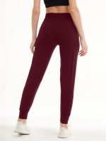 Sweatpants - Cropped New Solid Color Deep Crimson - Image 2