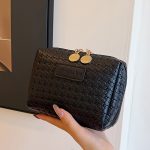 Classic Style Woven Pattern Cosmetic Bag - Image 4