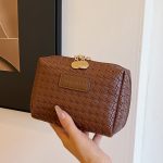 Classic Style Woven Pattern Cosmetic Bag - Image 2