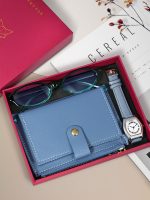 Vintage Women's Quartz Watch With Wallet Glasses Gift Set Box - Image 6