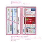 Insurance Document Card Holder In Rose Gold And Black - Image 7