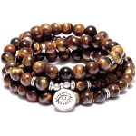 Amazon Stone Tiger Eye Stone Bracelet Necklace 108 Buddha Beads Lotus Bracelet - Image 7