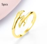 Alloy Simple Hands Hug Ring Opening Adjustable Jewelry - Image 8