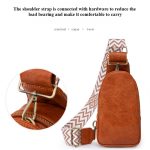Women Chest Bag Sling Bag, Guitar Strap Small Crossbody PU Leather Satchel Daypack - Image 6