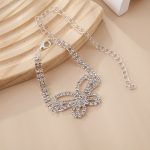 Full Diamond Butterfly Multilayer Fashion Full Diamond Rhinestone Anklet - Image 6