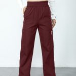 Ladies' Fashionable Street Solid Color Casual Straight Leg Work Pants - Image 2